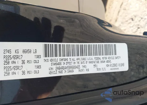 2008 Chrysler Town & Country Limited from USA, damaged, VIN 2A8HR64X58R689465